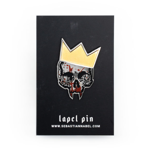 "Broken Pillars and Smashed Heads" enamel pin by Sebastian Nabel
